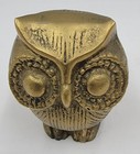 Vintage Mid Century Solid Brass Owl Figurine