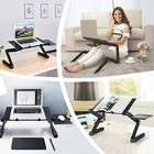 Foldable Laptop Table W  Mouse Pad   Aluminum Bed Tray For Breakfast Office 360  
