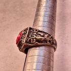 Rare Ancient Roman Silver Ring Engraved Beautiful Red Stone Authentic