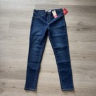 Nwt Levi s Blue Dark Wash Denim Pull On Stretch Adjustable Jeggings Girls Sz 16