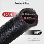10an Fuel Line Kit An10 Braided Nylon Fuel Hose Cpe 10ft Id 0 53  od 0 79  Black