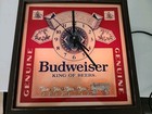 Vintage Budweiser Deluxe King Of Beers Lighted Clock Sign Clydesdales Made Usa