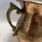 Vintage Antique Hand Hammered Copper Primitive Handled Pitcher Vase