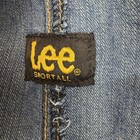 Lee Overalls Baby 18 Months Blue Denim Patchwork Snap Crotch Adjustable Straps