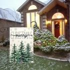 Merry Christmas Garden Flag For Outside Double Sided 12x18 Inch Christmas Trees 