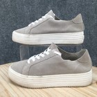 Crown Vintage Shoes Womens 8 M Gamina Platform Sneakers Gray Leather Lace Up