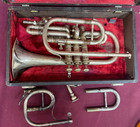 Rare 1900 s Antique William Bryant Silver Plated Trumpet