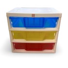 Lego Education Dacta 3 Drawer Storage Unit Blue Yellow Red Bins Vintage Rare