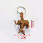 1x Keychain Lucky Elephant Carving Wooden Pendant Keychain Key Ring Chain Gift