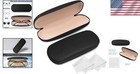 Elegant 2 Pack Hard Shell Eyeglass Cases With Cleaning Cloths - Black Leather