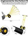 29 5  Wide Heavy Duty Snow Pusher W  Wheels Driveway Steel Blade 7-position