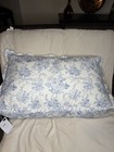 Pottery Barn Loveshackfancy Garden Damask Ruffle Wedge Pillow Blue 35x20