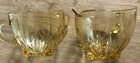 Cream   Sugar Set Amber    star   from Federal Glass 1950   s Vtg Depression Glass