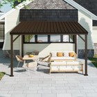 Domi 10x12ft Lean To Gazebo  Wall Mounted Gazebo W sloping Roof drainage System