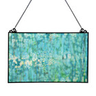 Single Pane Window Panel Stained Glass Handcrafted Hanging Style Mottled Blue