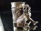 Antique James W  Tufts  Boston Quadruple Plate Dog Toothpick Holder   3412 