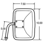 Truck-lite 97662 7 5  X 10 5  Universal Stainless Flat Mirror 5  Elbow