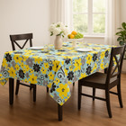 Flannel Backed Vinyl Tablecloth 52x90 Floral Waterproof Rectangle