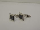 Sterling Silver 925 1 4ct Tdw Black Dimond Cuff Links  41950-cufflinks-ms 