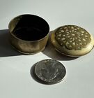 Vintage Brass Pill Box With Embossed Persian Design     Unique Trinket Box