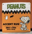 New Peanuts  happy Halloween  Vampire Snoopy   Woodstock Bat Accent Rug 20 x32 