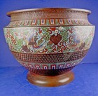 Huge Antique Japanese Meiji Period Bronze   Champleve Enamel Jardiniere