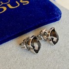  unused  Tous Bear Earrings In Black And Silver Stainless Steel Plated Finish   