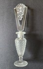 Art Deco Perfume Bottle Czechoslovakia  Frosted Cut Glass Stopper Beautiful 