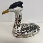 Antique Vintage Primitive Medium Carved Wooden Duck Decoy Glass Eye