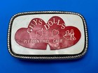 Guys And Dolls Cute Hearts Vintage Pleasant Hill California Ca Belt Buckle