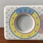 Vintage Baby Frame Ceramic Photo Girl Rattle With Bow Yellow 7    X 4    Photo  2   