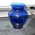 Lovely Vintage Large Cobalt Blue Glass Vase  7 5 X 6