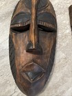 2 African Tribal Masks Hand Carved Wood Cultural Decor 14   12 5 Inch