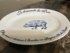 Williams Sonoma French Je Demande Du Porc Blue Pig Serving Plate Platter