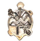 Carolyn Pollack Sterling Silver Turtle Brooch Pendant Turquoise Gemstone Inlay