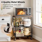 3 Tier Rolling Microwave Cart Kitchen Utility Cart Locking Storage Shelf Rack