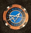 Texas Harley Davidson Poker Chip  Metallic Maroon W  Black-white And Texas Flags