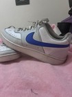 Nike Men s White blue Low Top Lace-up Athletic Sneakers Pre-owned Good