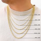 14k Yellow Gold 1mm-4mm Laser Diamond Cut Rope Chain Necklace Men Women 16 - 30 