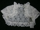 Wedding Dress Bridal Accessory 8 Shrug Bolero Ivory Lace Tulle Ruffles Nwt