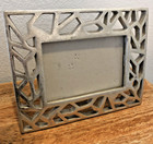 Max Studio Home Picture Frame 5x7  Photo Silver Color Resin Cut Out Edges 9 X 7