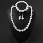 Pearl Jewelry Set - Necklace  Bracelet   Earrings - Simulated Pearls Jewelry
