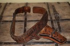 Vintage Tooled Leather Gun Rig   Belt W  Holster  Fredholm Buckle Set