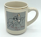 Chessie Cat C o Railroad  sleep Like A Kitten  Coffee Mug Cup Gold Rim Train Vtg