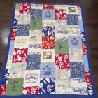Pottery Barn Kids Vtg Hawaiian Surf Patchwork Twin Quilt Sham   Ball Pillow Set