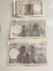 1954 French West Africa Banque De L Afrique Occidentale Notes 25 50 100 Francs