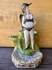 Antique Porcelain Bisque Anthropomorphic Bird Woman Match Holder striker 18th C