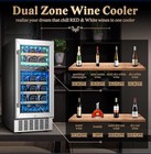 Aaobosi 15 Inch Wine Cooler  28 Bottle Dual Zone Wine Refrigerator