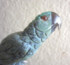 Vintage Hand Carved Gemstone Parrot Bird Sculpture Figurine