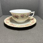 Vintage Gold Castle 1950   s Porcelain Floral Pattern Tea Cup   Saucer Set Of 5
